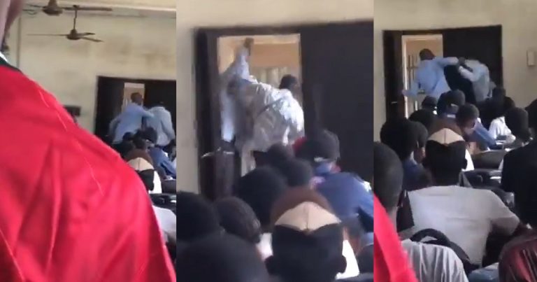 "He is definitely getting expelled" - Reactions as UNILAG student ass.aults his lecturer in an ongoing class (VIDEO)