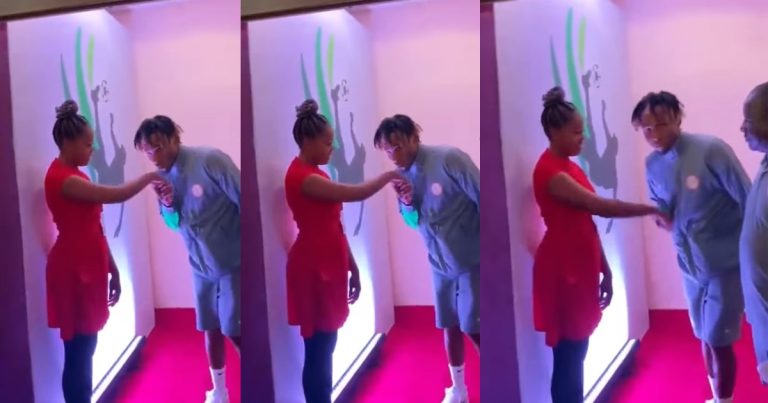 "He made her day" – Beautiful moment Nigerian footballer, Samuel Chukwueze acknowledged a female usher at an event (VIDEO)