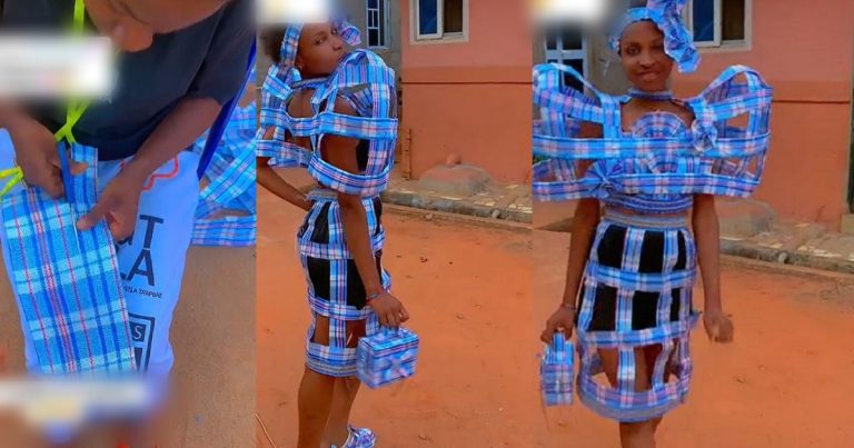 Lady Gives Luxurious Fashion Brands A Run For Their Money As She Flaunts The Handmade Outfits She Made With "Ghana Must Go" - (VIDEO)