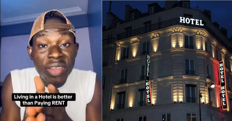 "Living in a hotel is better than paying rent” – Nigerian man gives reason