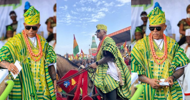 M.D of NG Clearing Limited, Farooq Oreagba ste@ls the show at 'Ojude Oba' ceremony with his elegant look (VIDEO)