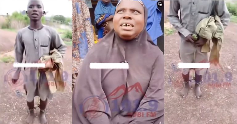 "My mom and our religious leader (Alfa) weld my leg because I am stubborn" – Mixed reactions as boy explains why he walks about in chains