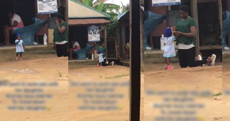 Netizens Tackle Boss As Apprentice Kneel Down With Her Toddler For Being Late To Work (WATCH)