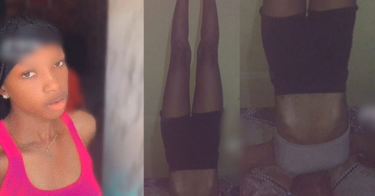 Nigerian Lady Left Startled After Catching Her Roommate Sleeping Upside Down At Night (WATCH)