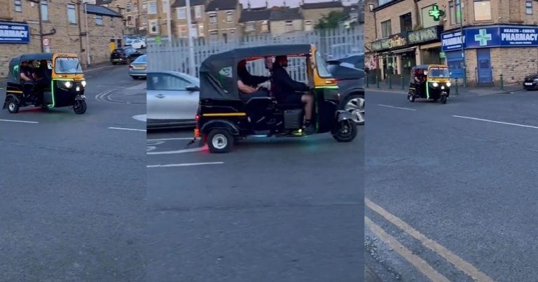 Nigerian Man Stúnned As He Spots 'Keke Napep' Tricycle In The UK (WATCH)