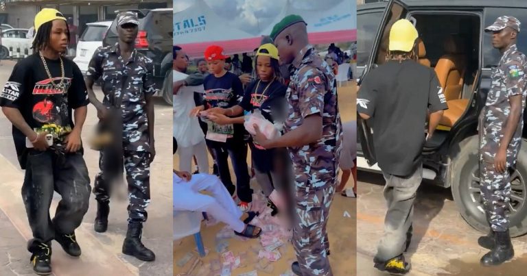 Nigerian big boy attends party in grand style, dr0wns celebrant in loads of cash (VIDEO)