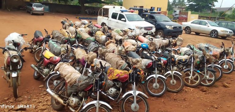 Ogun police intercept trucks with dozens of stolen motorcycles