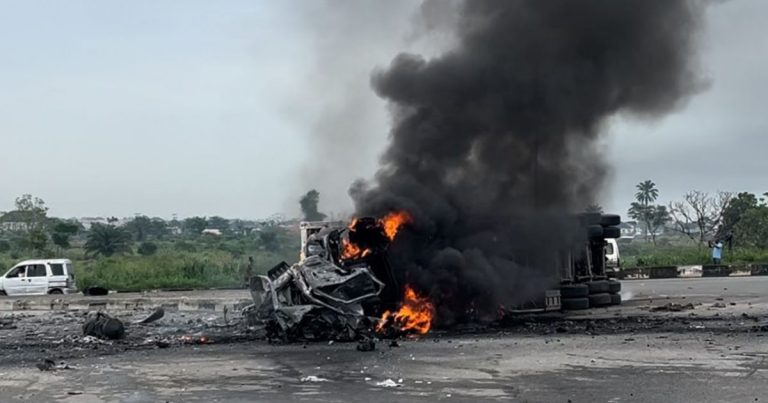 Two dead as tanker explodes, crushes car in Rivers 