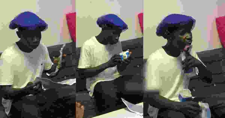 Viral Video Of Nigerian Man Licking Hollandia Milk Cartoon Sparks Reactions Online (WATCH)