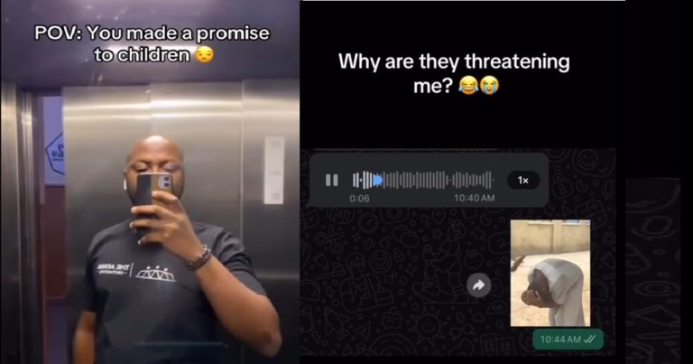 "You no know say them no dey promise children" – Man shares voice note of children threatening him after he failed promise of buying them parfait