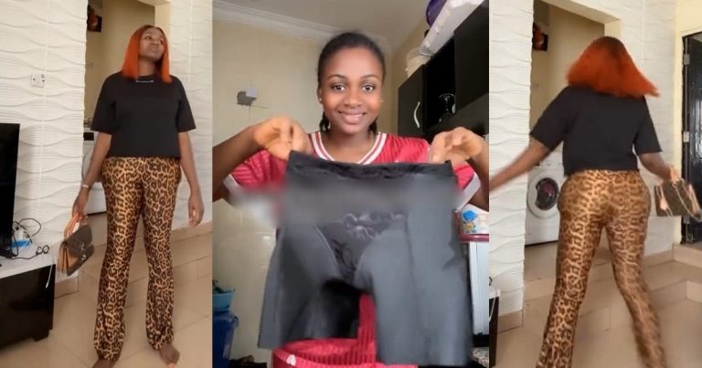 "Your shape be like amoeba, no mess make this thing no blow for my face" – Nigerian man reacts to his wife wearing a fake butt pad (VIDEO)