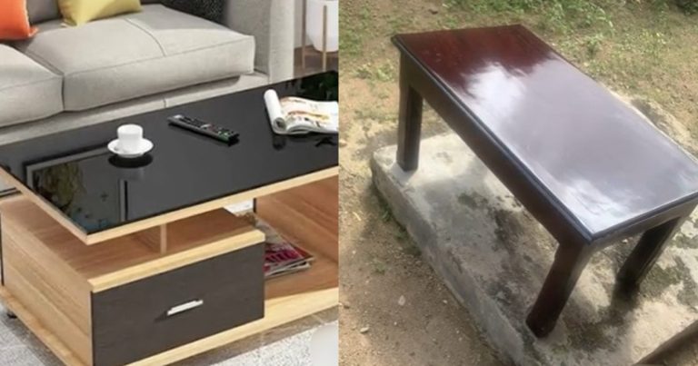 "E shine Abi e no shine" – Nigerian lady lamǝnts over the center table a carpenter designed for N40K (VIDEO)