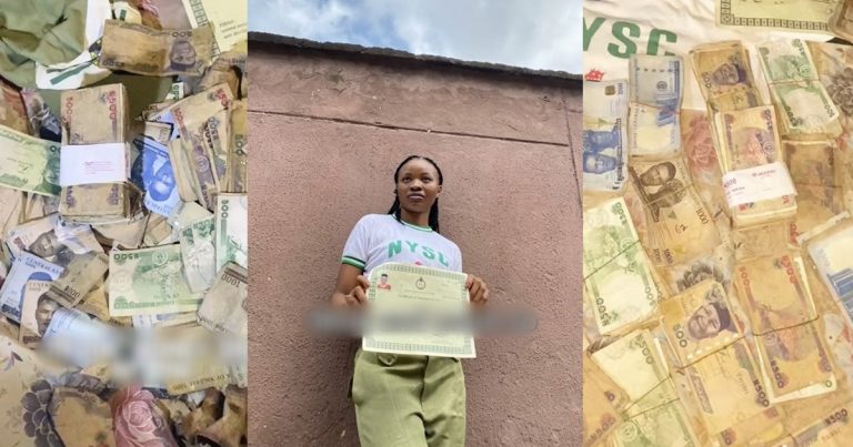 Lady mǝlts heart as she gifts her mother her whole NYSC allowance of 12 months (VIDEO)