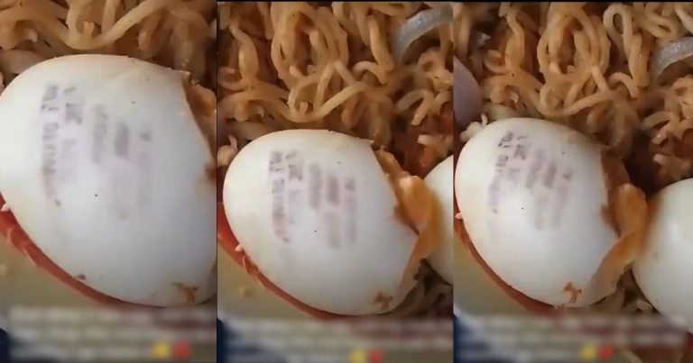 "Na computer fowl lay am" – Nigerian woman startlǝd after seeing an inscription on a boiled egg (VIDEO)