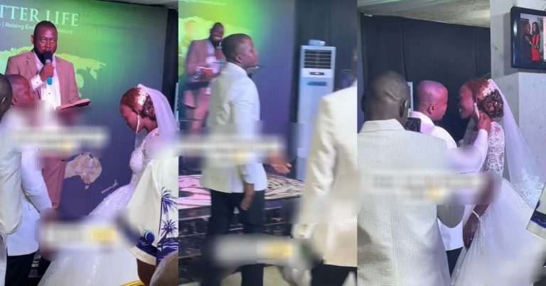 Nigerian Groom Stǝals The Show With Push-Up Performance Before Kiss!ng His Bride (WATCH)