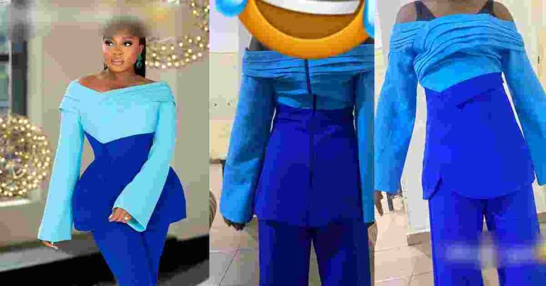 Nigerian Lady Expresses Disappo!ntment As She Flaunts The Birthday Dress She Received From Her Tailor Vs What She Ordered (VIDEO)