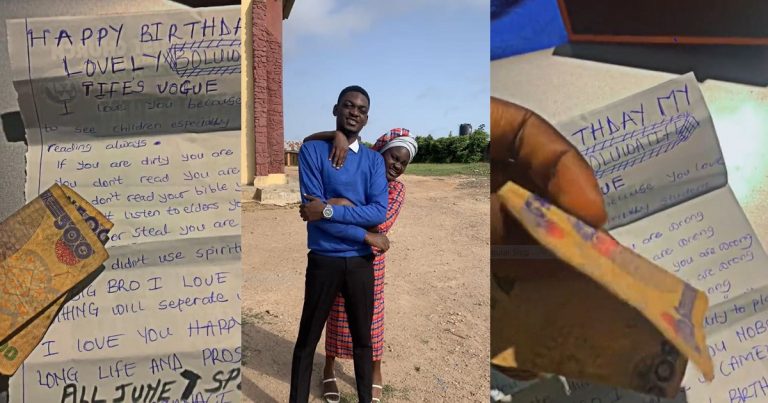 Nigerian Man Shares Touching Birthday Gesture As He Receives ₦500 Cash Gift And Heartwarming Letter From His Younger Sister (VIDEO)