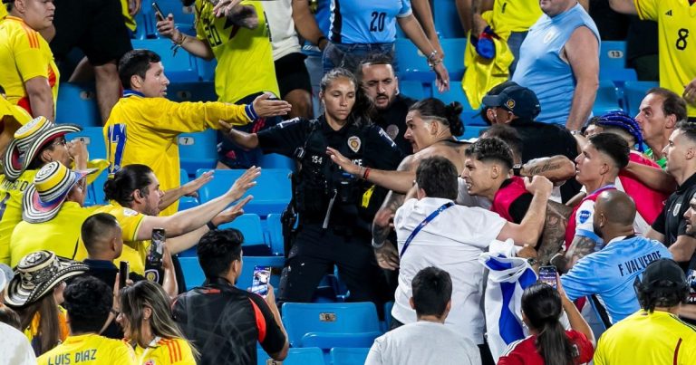 Nunez, Uruguay players fight Colombian fans after Copa loss