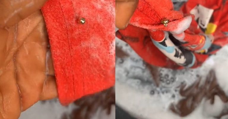 "See how her hand is shaking" – Worried lady seeks advice after discovering earrings on her boyfriend's clothes while washing (WATCH)