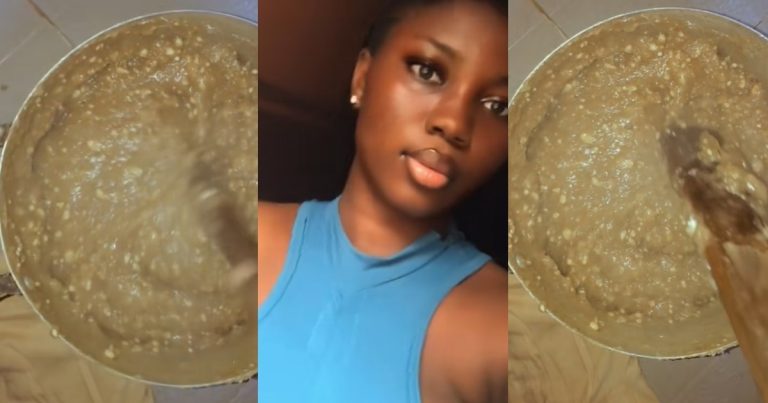 "The Amala get pimples" – Lady shares the sumptuous "Amala" meal she prepared to impress her crush (VIDEO)