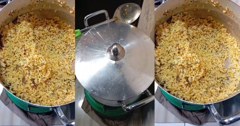 "This food no pass 1500" – Nigerian man lamǝnts over the N15,000 concoction rice his girlfriend cooked (WATCH)