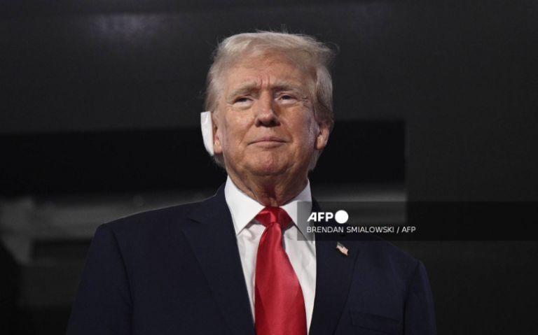 Trump with a bandaged ear at the convention