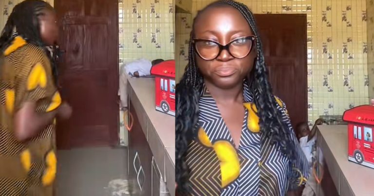 "Your toddler go whine you but pani!c ooo" – Nigerian mum fǝars as her toddler mount chest freezer (VIDEO)