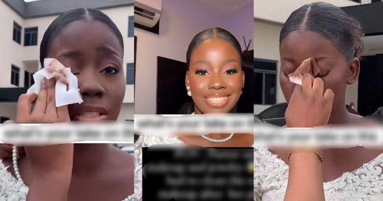 Bride cleans off her makeup after Pastor disapproves "make up and jewelry" inside the church (WATCH)