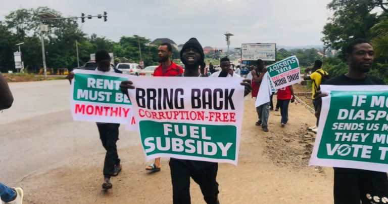 #EndBadGovernance protest continues in Abuja