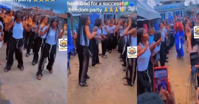 Female yah00 girls celebrate their freedom with a public party display (VIDEO)