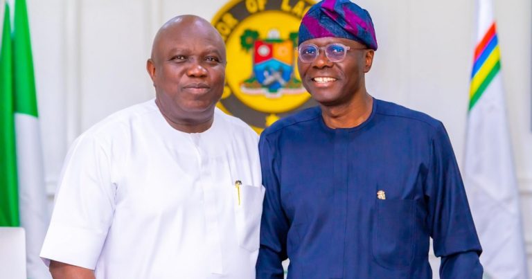 Sanwo-Olu hosts predecessor, Ambode, in Lagos