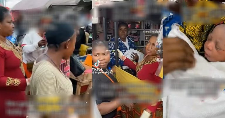 Traders Celebrate As Woman Delivers Baby In Benin Market (VIDEO)