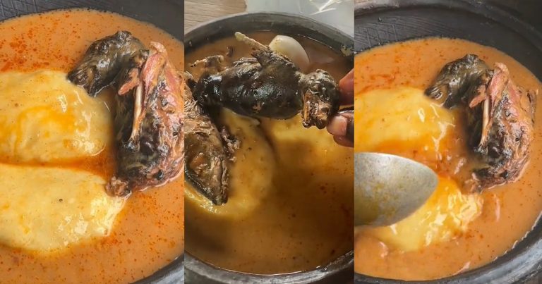 Ghanaian man fe@rs as he discover 'hideous' protein in his food at the best fufu plug