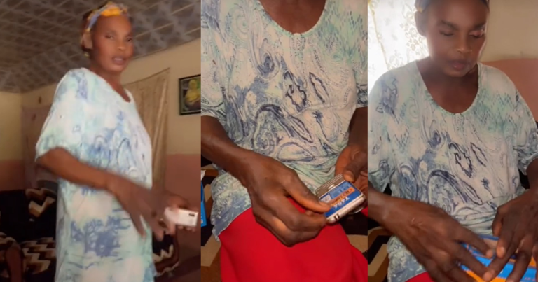 "all the market women go hear this story" – Granny rejoices as her granddaughter gifts her a new phone (WATCH)