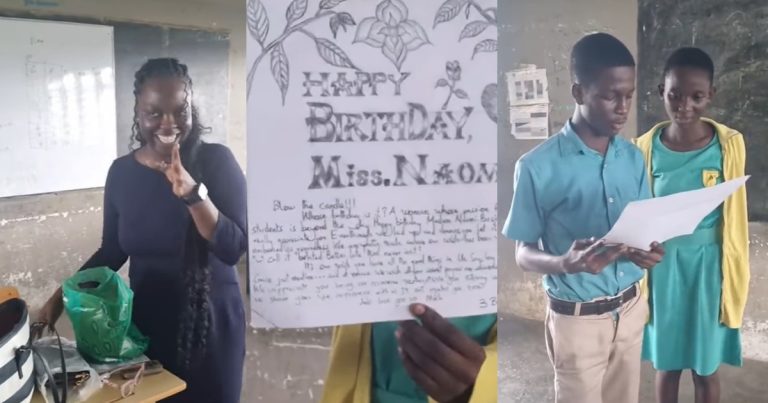 Beautiful Moment Ghanaian Students Surprise Their Economics Teacher On Her Birthday (VIDEO)