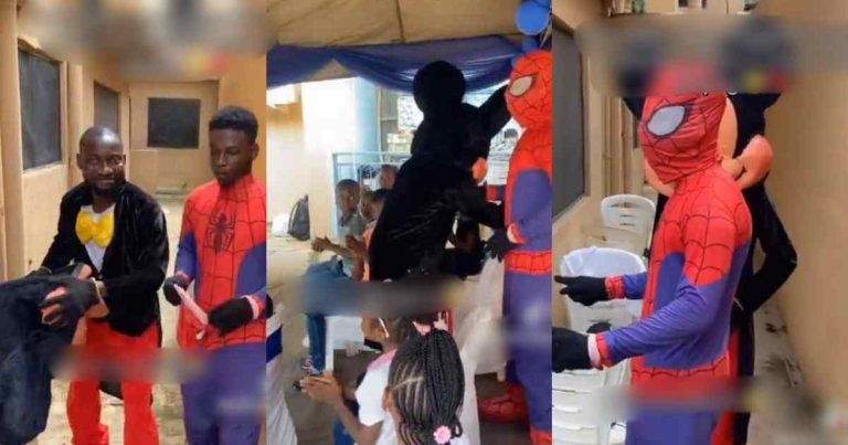 "From the law to spiderman" – First class law graduate turns into party 'Spiderman' for daily bread amid economic h@rdship (VIDEO)