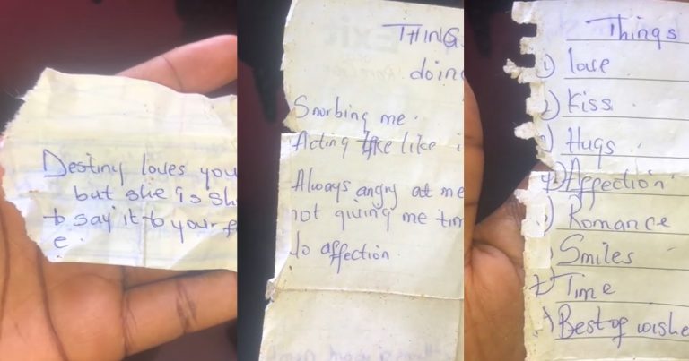 Lady reveals love notes found in her younger sister's school bag (WATCH)