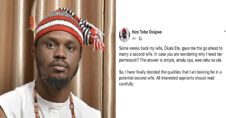 Man Shares The Seven Criteria A Lady Must Meet To Become His Second Wife, Approved By His Current Wife