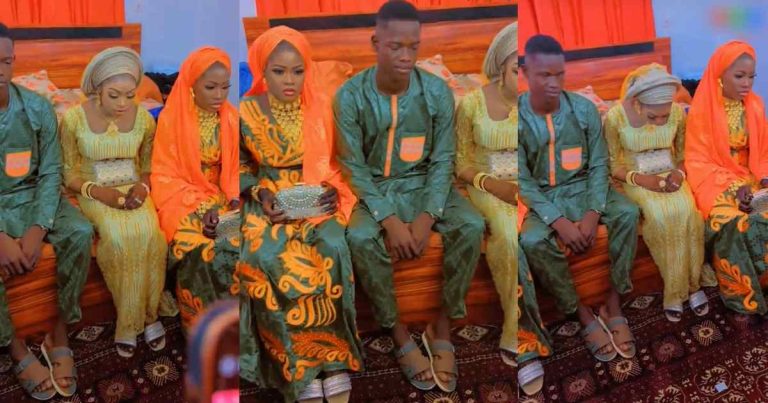 Nigerian man reportedly marry three wives on the same day (WATCH)