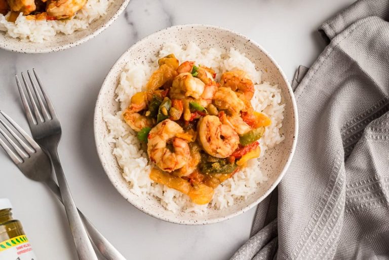 Salsa Verde Shrimp & Rice - Easy 15 Minute Meal