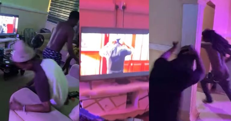 "See Wetin able men dey do" – Nigerian man catches his friends intensely watching a Zee World movie (VIDEO)