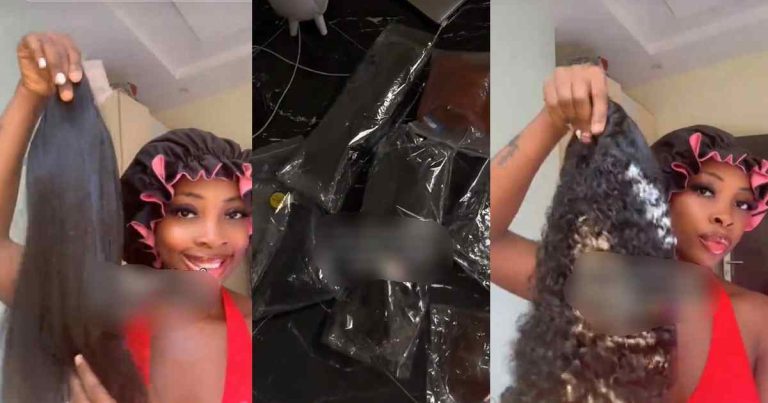 "9 months 9 wigs, 9 years and i never even see 1 weavon" – Man gifts girlfriend 9 luxury wigs to celebrate 9-month anniversary together (WATCH)