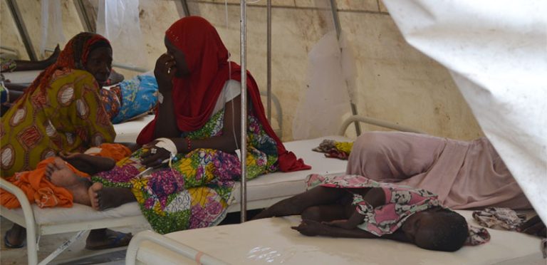 Patients being treated for cholera