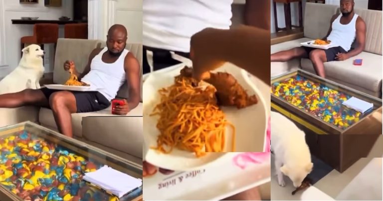 Man r@ges as wife removes meat from his food to satisfy their dog (WATCH)