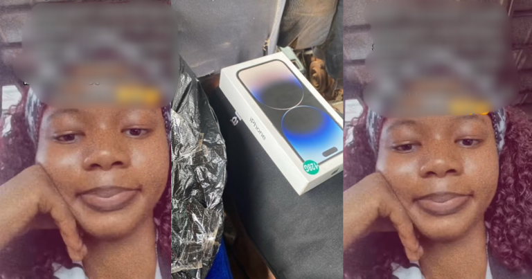 "More reason not to give you" – Male admirer shows off iPhone 14 Pro box after lady refuses to share number (WATCH)