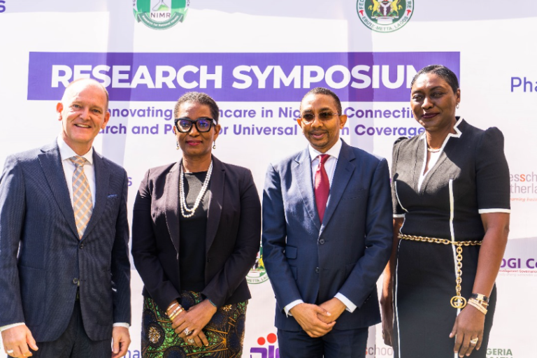 L-R: Mr. Jurgen Bartelink, Deputy Ambassador of the Netherlands to Nigeria;  Dr. Nneka Okekearu, Director, Enterprise Development Centre (EDC), Pan-Atlantic University;  Dr. Abdu Mukhtar, National Coordinator, Presidential Initiative for Unlocking the Healthcare Value Chain (PVAC); Mrs. Njide Ndili, Country Director, PharmAccess Nigeria