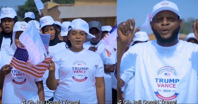 "What is happening in this country?" – Netizens in disbelief as some Northerner youths campaign for Donald Trump on the streets (VIDEO)