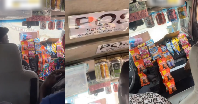 "if change no dey, collect sweet" – Lady left speechless after boarding a Warri bus doubled that as a mini-market (VIDEO)