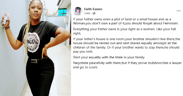 "Everything your Father owns is your right as a woman" – Lady Challǝnges Traditional Inheritance Rights (IMAGE)