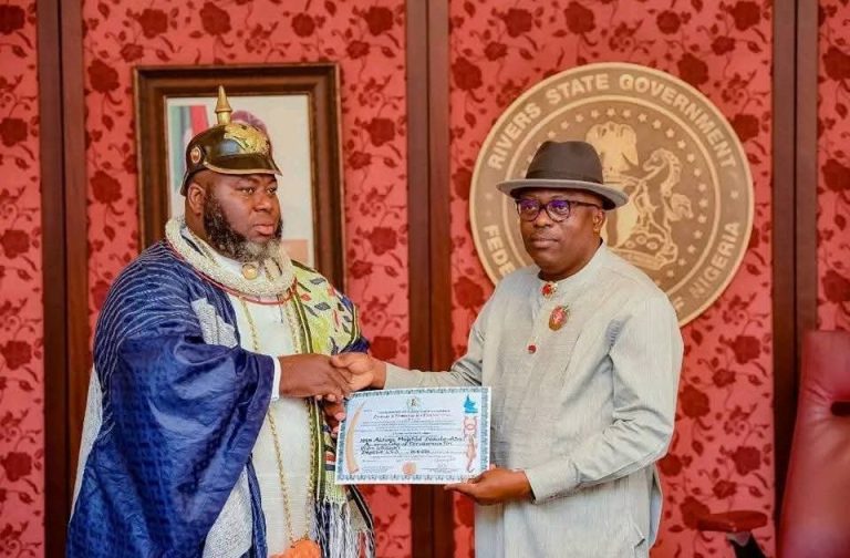 Fubara presents staff of office to Dokubo-Asari, three others as traditional rulers